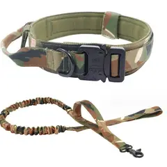 GENERICO - Collar ajustable + correa para perro camuflado Talla XL