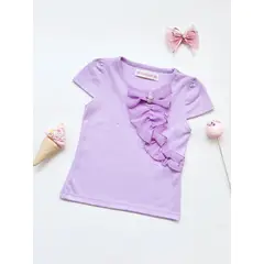 KIDS MASHMELO - POLO NIÑA ALGODÓN CON VOLANTE DE GASA