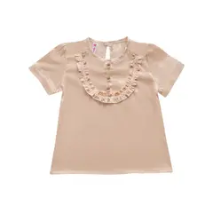 KIDS MASHMELO - BLUSA NIÑA MANGA CORTA VOLANTE PECHERA