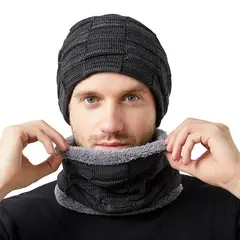 KAST PE - Beanie Denver con polar interior Negro