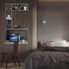 TU MESITA - Escritorio Flotante Lexi color Gris Oscuro