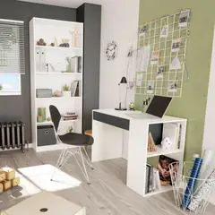 TU MESITA - Escritorio Clásico Oliver color BlancoNegro 1 cajón