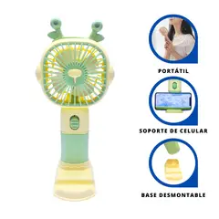 GENERICO - Ventilador de Mano Kawai Portátil Recargable Verde