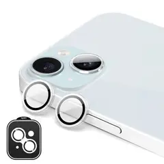 GENERICO - Protector de Cámara Metálico Compatible con iPhone 15-15 Mini Clear