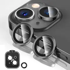 GENERICO - Protector de Cámara Metálico Compatible con iPhone 15-15 Mini Graphite