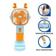 GENERICO - Ventilador de Mano Kawai Verde con Función Recargable