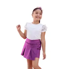KIDS MASHMELO - Falda Short Cuerina para Niña