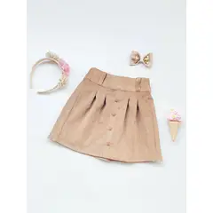 KIDS MASHMELO - Falda de Corduroy con Pliegues y Bolsillos para Niña