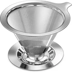 GENERICO - Dripper  v60 de acero 1 - 2 tazas