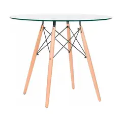 OFIDEAS - Mesa De Comedor Circular Eames Vidrio 100 cm