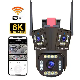 OEM - Cámara de seguridad Wifi Exteriores Triple Lente 6K UHD 360 PTZ