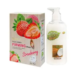 WOKALI - Pack de Mascarilla + Crema Corporal de FRESA y Coconut