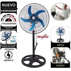 NATIONALIZER - Ventilador 3 en 1 Orbital 18" NN-45-36060W Negro