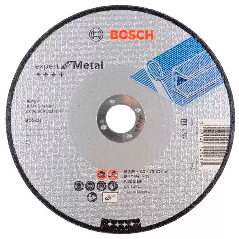 Disco Abrasivo Corte Expert Metal 180X3.0 Recto