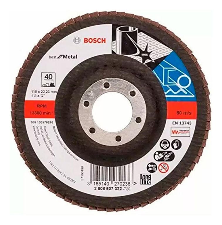 Disco Flap Best para Metal 4.5" Gr40 Plano