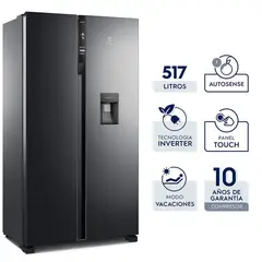 ELECTROLUX - Refrigerador Side by Side ERSA53K2HVB INVERTER 514 litros black