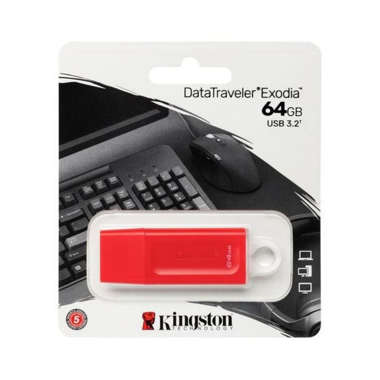 Memoria Flash USB DataTraveler Exodia 64GB Rojo