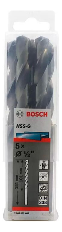 Broca Metal HSS-G X5U 12.7mm 1/2"