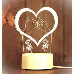 GENERICO - REGALO - LAMPARA 3D SIETE COLORES CON CAJA PARA PILAS Y CABLE USB