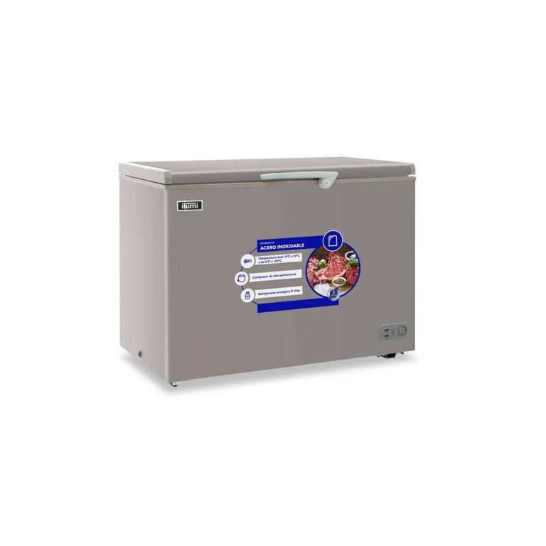 Congelador con tina de Acero Inoxidable de 340 litros - gris