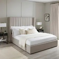 Cama Box Tarima + Cabecera Braz Beige 2 plazas