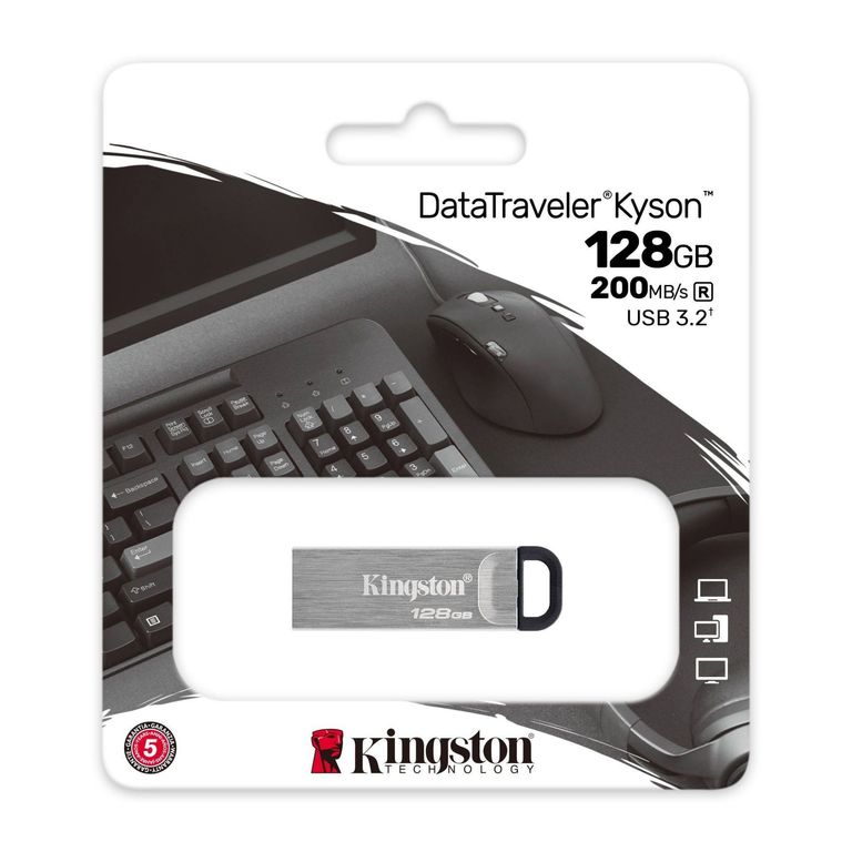 Memoria Flash USB DataTraveler Kyson 128GB Plata