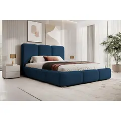 GENERICO - Cama Box Tarima + Cabecera Madison azul 2 plazas