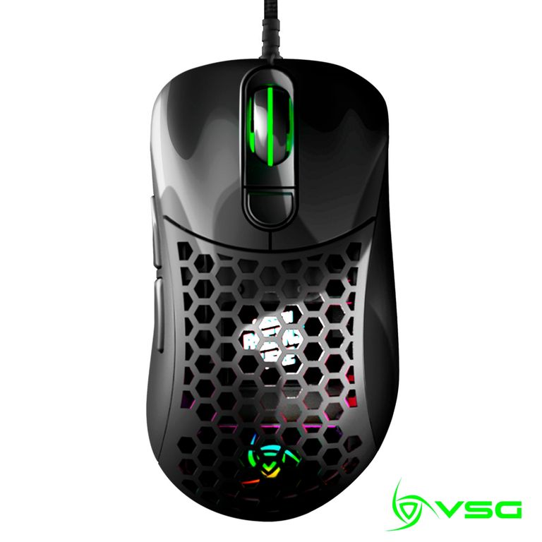 Mouse Gamer Aquila Air Alámbrico Negro Brillante