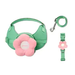 QHALITECH - MOCHILA ARNES Y COLLAR 3 EN 1 PINK ROSE VETRESKA XS