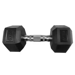 ATLETIS - Mancuerna hexagonal PVC-Acero 10 kg