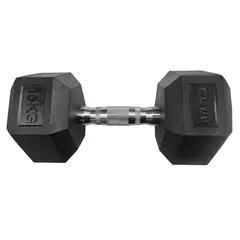 ATLETIS - Mancuerna hexagonal PVC-Acero 15 kg