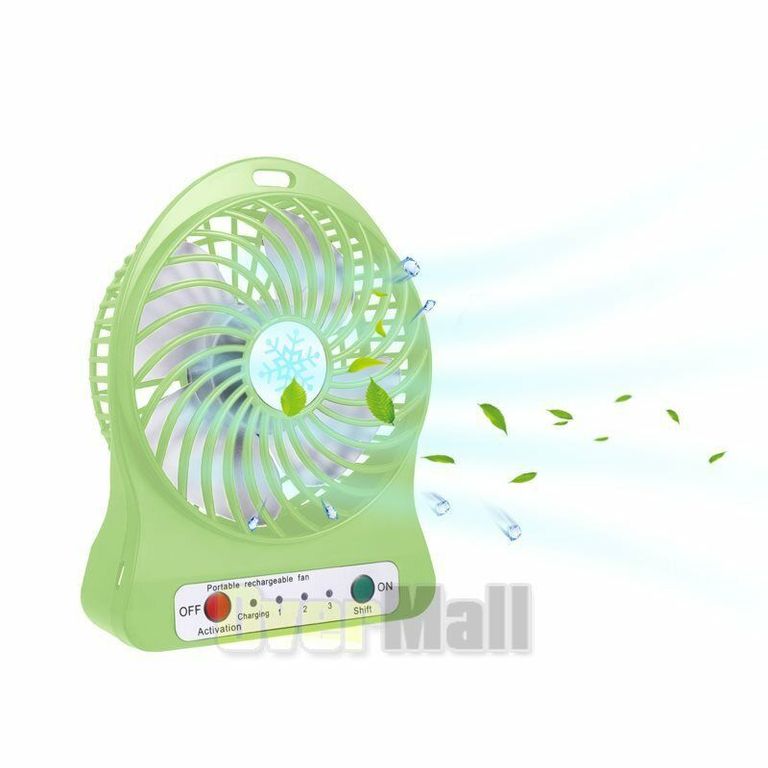 Ventilador portatil con bateria recargable VERDE