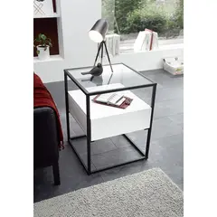 TU MESITA - Mesa Lateral tipo Industrial Benfica color Blanco