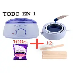 GENERICO - Pack Depilación Olla para Cera + 100 G de Cera + 12 Paletas