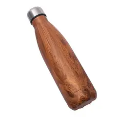 GENERICO - Botella De Madera Camping Deportes Trekking Acero Inoxidable