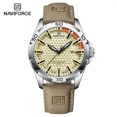 NAVIFORCE - Reloj 8023 para Hombre con Correa de Cuero en Caja