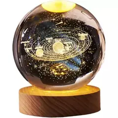 GENERICO - ESFERA CON DISEÑO 3D MINI LÁMPARA SISTEMA PLANETARIO