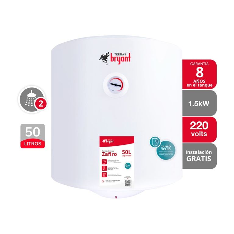 Terma Eléctrica Zafiro 50L Colgar 2 Puntos
