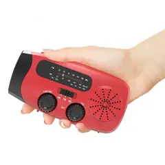 GENERICO - Radio multifuncional con manivela Rojo