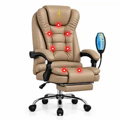 GENERICO - Silla Ergonómica Gerencial con Reclinación- 7 Masajes color capuccino