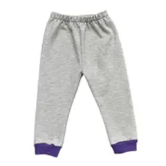 RED CARROT - Pantalon de franela gris con morado
