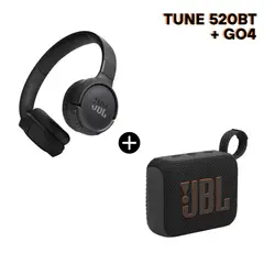 JBL - Super Pack de Audio Tune 520bt hasta 57 hras + Go4 IP67 – Negro