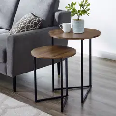 VENTITAS HOME - Mesa Auxiliar Lateral Industrial Lucere Ventitas Perú