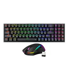 REDRAGON - - Kit Pollut + Trident S136 RGB Wireless Teclado + Mouse