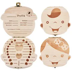 GENERICO - CAJA DE DIENTES DE LECHE PARA BEBÉ DE MADERA MACIZA - NIÑO