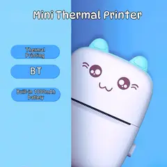 GENERICO - Mini Impresora Portátil Térmica Bluetooth Recargable Kawaii - Celeste