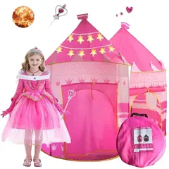 EVERBEST - Castillo Casa de Princesa para Niñas Niños - con LED Luces