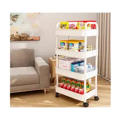 GENERICO - Carrito Organizador Multiusos 4 Niveles con Ruedas -Blanco