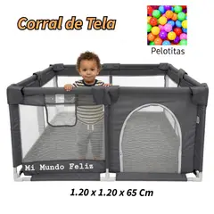 GENERICO - Corralito Infantil de Tela Cuadrado Gray 2026
