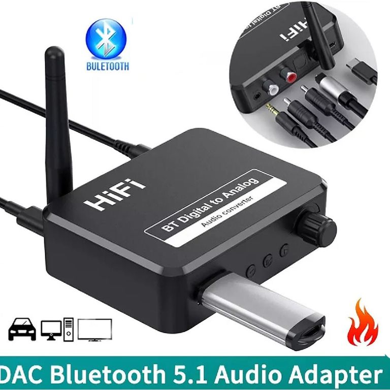 Receptor Bluetooth 5.0 Convertidor de audio digital a analógico de 3,5